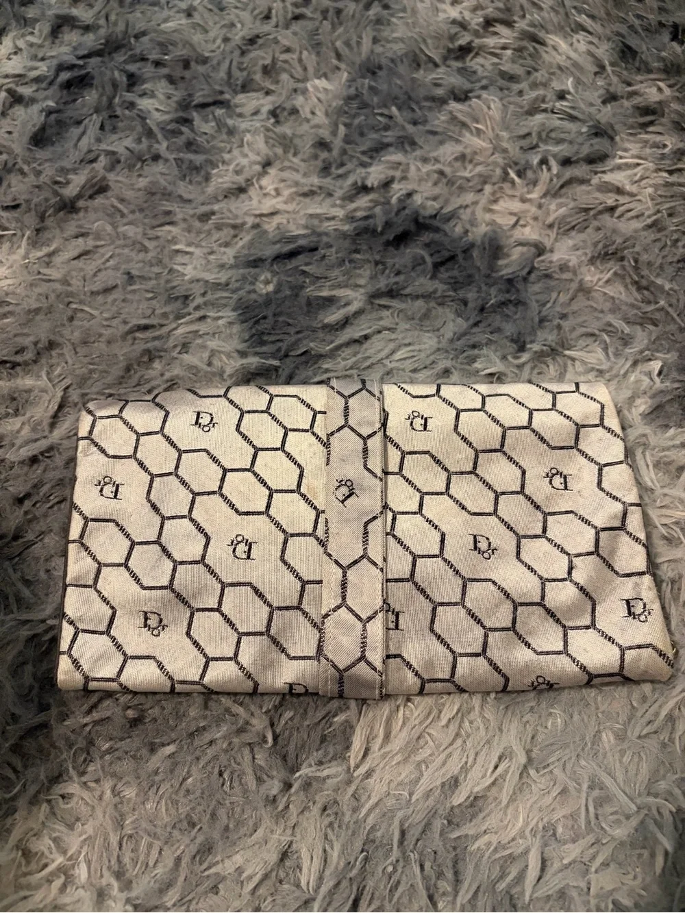 Christian Dior Honeycomb Sacs De Beaute Roll Up Makeup Cosmetic Bag Case USA